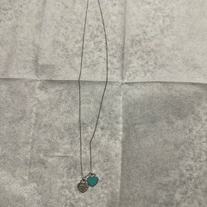 Tiffany & Co. 925 Sterling Silver Double Heart Tag Necklace